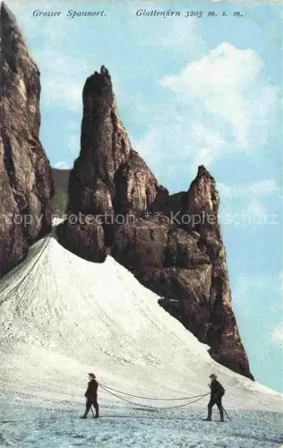 AK / Ansichtskarte Grosser Spannort Grosser 3202m Engelberg OW Grosser-Spannort Glattenfirn Gletscher Bergsteiger Felsen Schneefeld