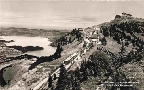 AK / Ansichtskarte RIGI-Staffel SZ Rigi-Staffel Rigi-Kulm Zugersee Zahnradbahn Bergbahn Panorama Tannenwald