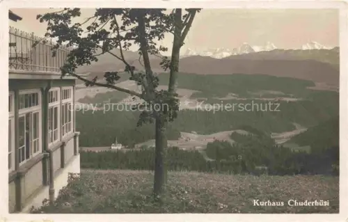 AK / Ansichtskarte Chuderhuesi Roethenbach Emmental BE Kurhaus-Chuderhuesi Bergpanorama Tal Wiesen Wald Balkon Baum Alpen