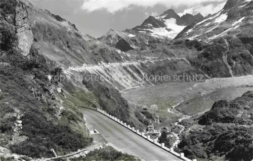 AK / Ansichtskarte Sustenstrasse Sustenstrasse Steinalp Bergstrasse Gletscher Bergpanorama Tal Felsen