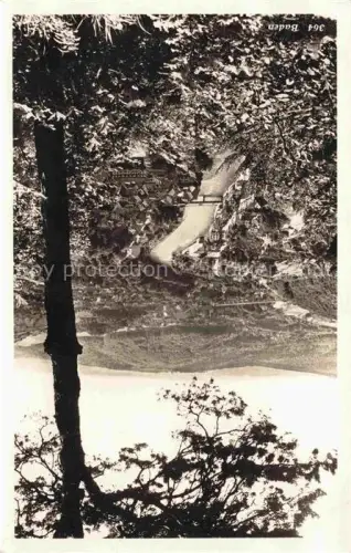 AK / Ansichtskarte BADEN  AG (Schweiz) Limmat Stadtansicht Bruecke Felsen Baeume Vogelperspektive