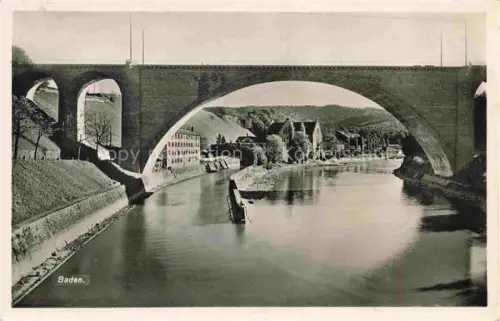 AK / Ansichtskarte BADEN  AG (Schweiz) Limmat Eisenbahnbruecke Viadukt Fluss Kirche Gebaeude Tal