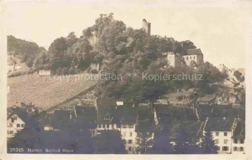 AK / Ansichtskarte BADEN  AG (Schweiz) Schloss-Stein Burgruine Weinberge Stadtansicht Huegel Gebaeude