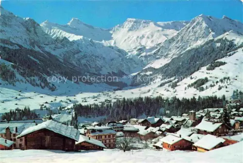 AK / Ansichtskarte Adelboden Frutigen BE Tierhoernli Steghorn Wildstrubel Fitzer Winterpanorama Schnee Bergdorf