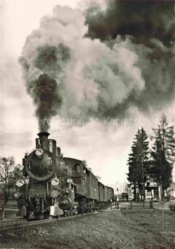 AK / Ansichtskarte Burghalden Richterswil ZH Dampflokomotive Personenzug Nadelwald Rauch Bahnhof Bahnsteig
