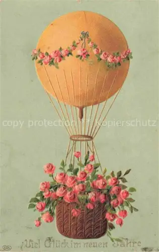 AK / Ansichtskarte Verlag EAS Nr. Viel Glueck neuem Jahr Luftballon Blumen 