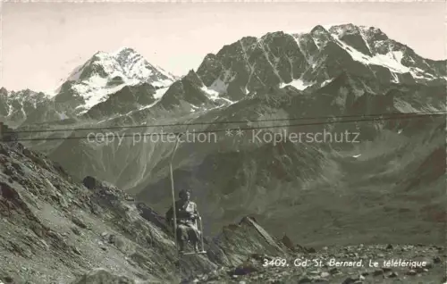 AK / Ansichtskarte Sessellift Chairlift Telesiege Gd. St. Bernard Hotel de l Hospice 