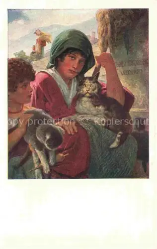 AK / Ansichtskarte STueCKELBERG Ernst (1831-1903) Kuenstlerkarte Schweiz Kinder und Katzen von Vicovaro