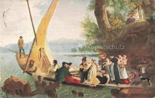 AK / Ansichtskarte TOEPFFER Adam-W. (1766-1847) Kuenstlerkarte Hochzeitsfahrt l'embarquement de la Nice 