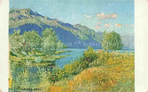 AK / Ansichtskarte FRANZONI Filippo (1857-1911) Kuenstlerkarte Schweiz Rives du Lac Majeur am Langensee 