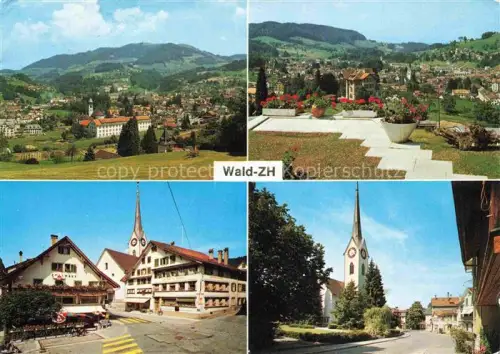 AK / Ansichtskarte Wald ZH Mehrbildkarte Ortsansicht Kirche Gasthaus-Spalhaus Berglandschaft Blumen Dorf