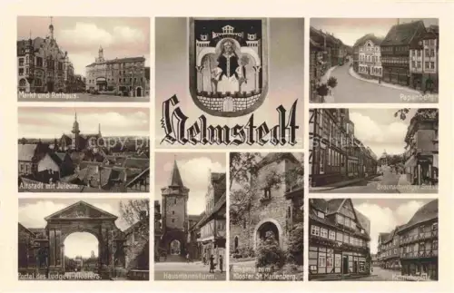 AK / Ansichtskarte Helmstedt Niedersachsen Markt-und-Rathaus Altstadt Juleum Portal-des-Ludgeri-Klosters Hausmannsturm Kloster-St-Marienberg Papenberg Braunschweiger-Strasse Heinrichsplatz Mehrbildkarte