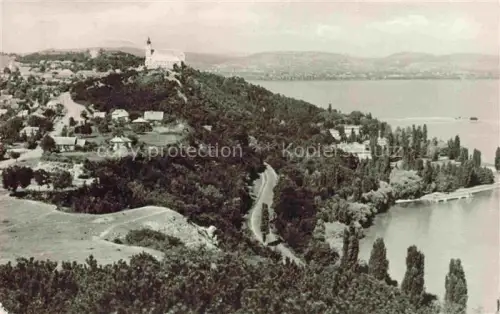 AK / Ansichtskarte Tihany HU Tihanyi-apatsag Abtei Kirche Halbinsel Balaton Plattensee Dorf Weinberge Panorama