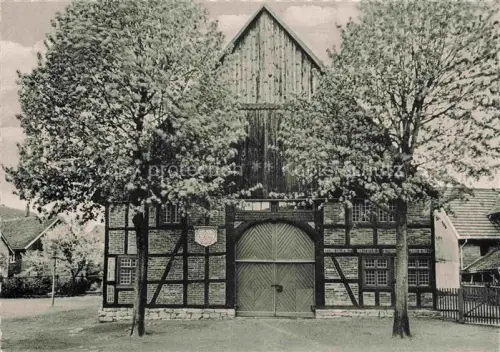 AK / Ansichtskarte Alhausen Bad Driburg Westfalen Geburtshaus Fr-Wilh-Weber Fachwerk Tor Baeume Bad-Driburg
