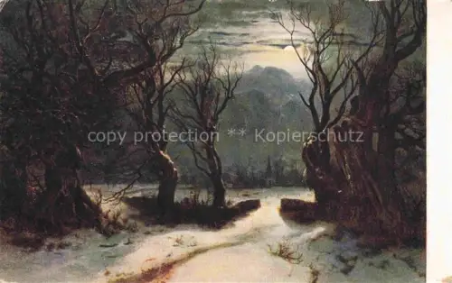AK / Ansichtskarte CALAME Alexandre (1810-1864) Kuenstlerkarte Schweiz Winter