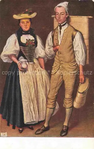 AK / Ansichtskarte REINHARDT Joseph (1749-1829) Kuenstlerkarte Schweiz Bendicht Glauser Kueher zu Jegistorf und Elisabeth Senn