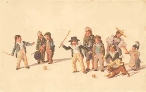 AK / Ansichtskarte MIND Gottfried (1768-1814) Kuenstlerlitho Spielende Kinder Hund