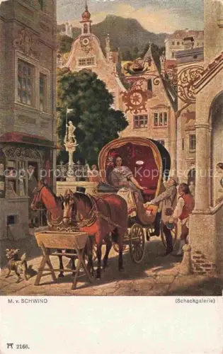 AK / Ansichtskarte SCHWIND Moritz von Kuenstlerkarte Nr. 2166 Die Hochzeitsreise 