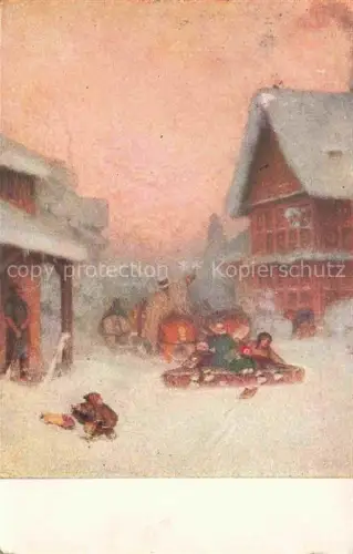 AK / Ansichtskarte RITTMEYER E. (1820-1904) Kuenstlerkarte Schweiz Pfadschlitten von Toggenburg