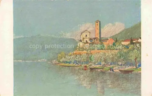 AK / Ansichtskarte FRANZONI Filippo (1857-1911) Kuenstlerkarte Schweiz Kirche von Rivapiana