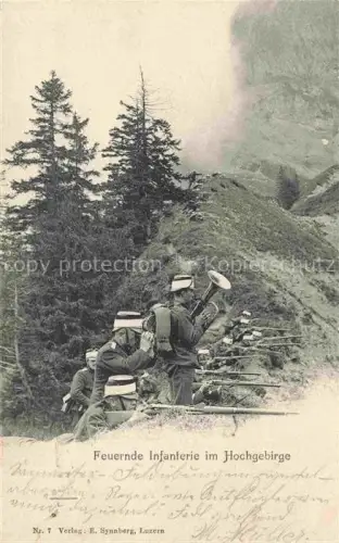 AK / Ansichtskarte Militaria Schweiz Feuernde Infanterie im Hochgebirge Soldaten