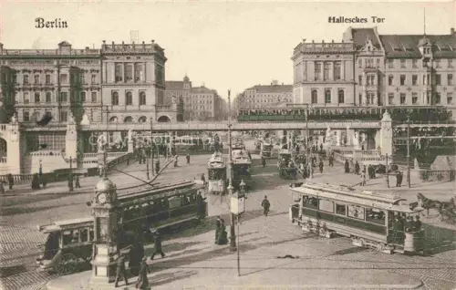 AK / Ansichtskarte STRAssENBAHN Tramway-- Berlin Hallesches Tor