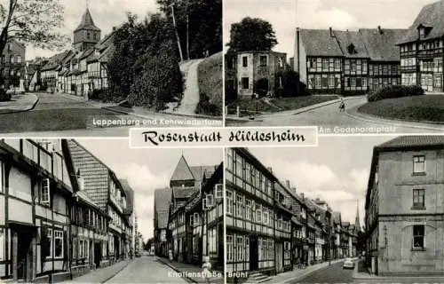 AK / Ansichtskarte HILDESHEIM  CITY Lappenberg Kehrwiederturm Godehardiplatz Knollenstrasse Bruehl Fachwerkhaeuser Kirche Strassenszene