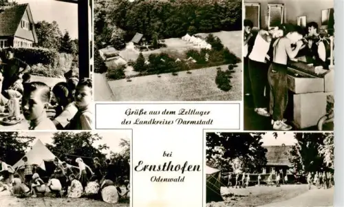 AK / Ansichtskarte Ernsthofen Odenwald Zeltlager Kinder Zelt Jugendlager Vogelperspektive Spielen Landkreis-Darmstadt