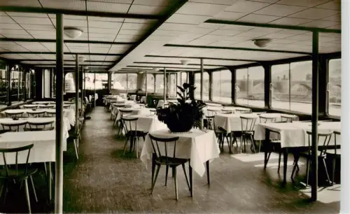AK / Ansichtskarte Heidingsfeld WueRZBURG Fahrgastschiff Undine Fraenkische-Personenschiffahrt Restaurant Restaurationsbetrieb Tanzdeck Bar Tische