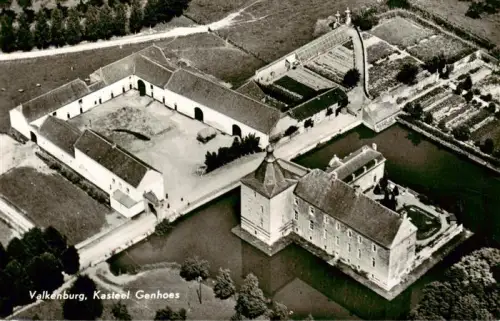 AK / Ansichtskarte Valkenburg aan de Geul Maastricht Limburg NL Kasteel-Genhoes Schloss Wassergraben Luftbild Felder Garten