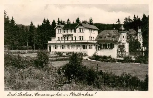 AK / Ansichtskarte Bad Sachsa Osterode Harz Niedersachsen Genesungsheim Pfaffenberg Kurhaus Wald Garten Villen Kurbetrieb