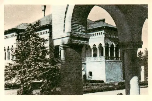 AK / Ansichtskarte Bukarest BUCARESTI Bucuresti RO Museul-Mogosoaia Palast Bogenschloss Arkadengang Backsteinbau Schlosspark