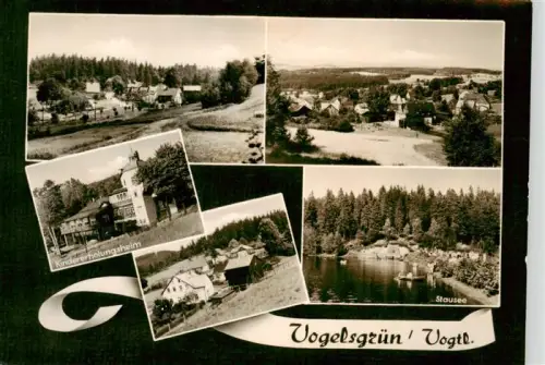 AK / Ansichtskarte Vogelsgruen Auerbach Vogtland Sachsen Kindererholungsheim Stausee Ortsansicht Wald Haeuser Vogtland
