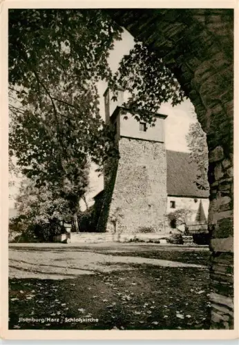 AK / Ansichtskarte Ilsenburg Harz Sachsen-Anhalt Schlosskirche Torbogen Kirchturm Harz Romanik
