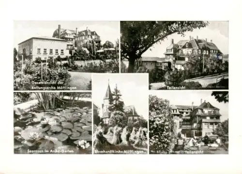 AK / Ansichtskarte Moettlingen Bad Liebenzell CALW BW Rettungsarche Blumhardtkirche Arche-Garten Seerosen Teilansicht Kurgebaeude Bad-Liebenzell