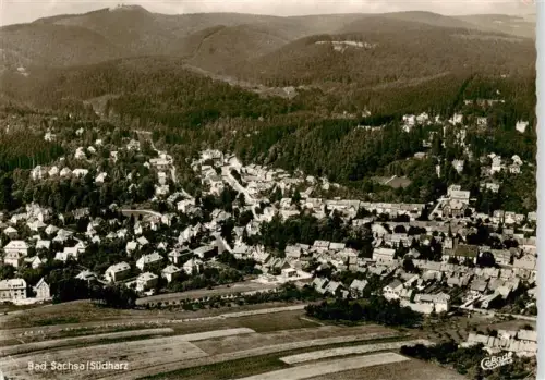 AK / Ansichtskarte Bad Sachsa Osterode Harz Niedersachsen Suedharz Berghotel-zum-Katzenstein Kurort Wald Villen Felder