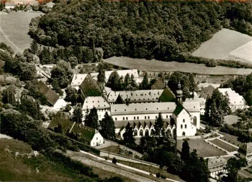 AK / Ansichtskarte Eberbach Rheingau Eltville Hessen Zisterzienser-Abtei Kloster Luftaufnahme Kirche Kreuzgang Wald Felder