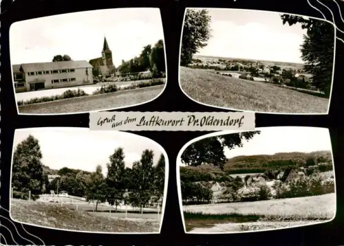 AK / Ansichtskarte Pr Oldendorf Preussisch-Oldendorf Minden-Luebbecke NRW Luftkurort Kirche Panorama Dorf Felder Baeume