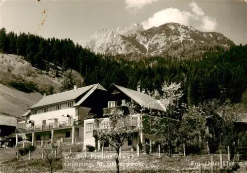 AK / Ansichtskarte Groebming Liezen Steiermark AT Gasthof-Pension-Mayr Berge Wald Alpen Talblick