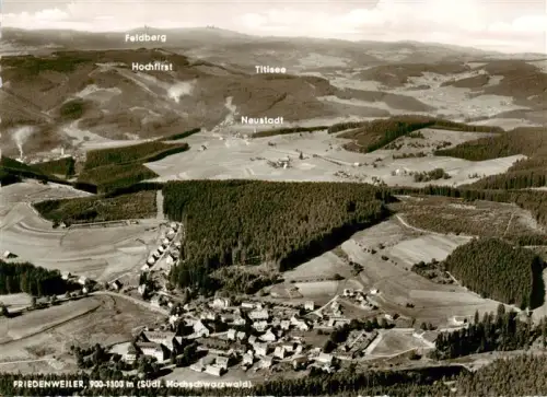 AK / Ansichtskarte Friedenweiler Schwarzwald Luftbild Dorf Feldberg Hochfirst Titisee Neustadt Wald
