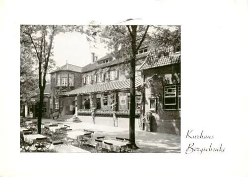 AK / Ansichtskarte Huels KREFELD NRW Kurhaus-Bergschenke Terrasse Stuehle Tische Baeume Fachwerk Gasthof Huelserberg