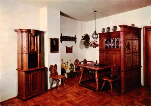 AK / Ansichtskarte ROTHENBURG   TAUBER Bayern Hotel-Adam Burggasse Gaststube Volkskunst Schrank Stuehle Tisch Innenraum Moebel Kerzenleuchter