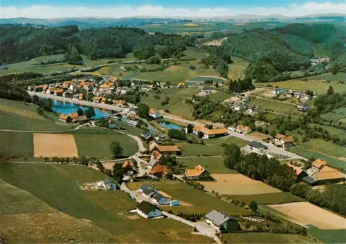 AK / Ansichtskarte Niederwerbe Edersee Dorf Felder Wald Fliegeraufnahme Weiher