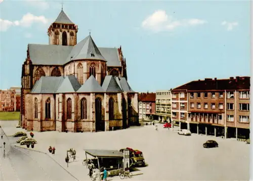 AK / Ansichtskarte WESEL  Rhein Willibrord-Dom Marktplatz Kirche Gotik Rhein Pkw Marktstand