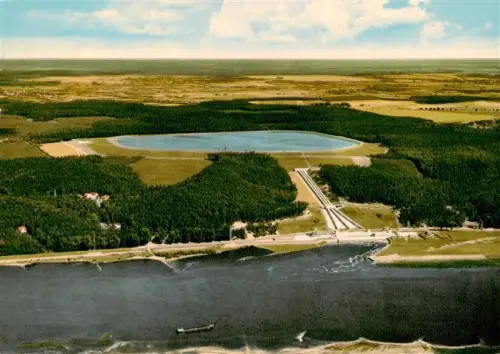 AK / Ansichtskarte Geesthacht Elbe Schleswig-Holstein Speicherbecken Elbe Luftaufnahme Wald Felder Staustufe Kanal