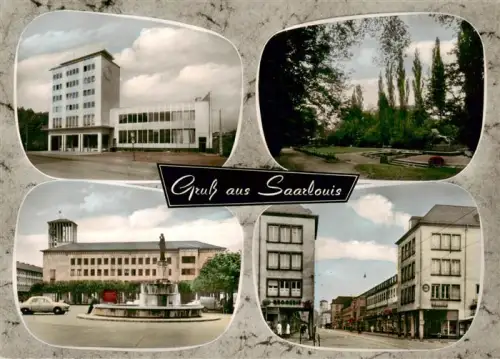 AK / Ansichtskarte Saarlouis Saarlautern Theater-am-Ring Ludwig-Glacis Marienbrunnen Rathaus Franzoesische-Strasse Mehrbildkarte