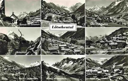 AK / Ansichtskarte Loetschental Loetschental VS Kuehmatt Schienhorn Wiler Loetschenluecke Eisten Bietschhorn Ferden Blatten Rothorner Ried Falleralp Kippel Bergdoerfer