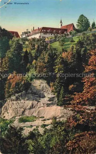 AK / Ansichtskarte Wonnenstein (Kloster) Niederteufen AR Kloster-Wonnenstein Kirche Klostergebaeude Wald Felsen Huegel Herbstbaeume