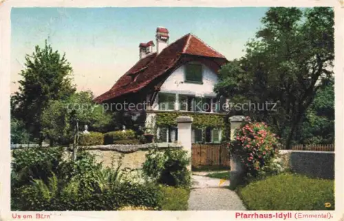 AK / Ansichtskarte Wynigen BE Pfarrhaus-Idyll Emmental Pfarrhaus Garten Rosen Hecke Baeume