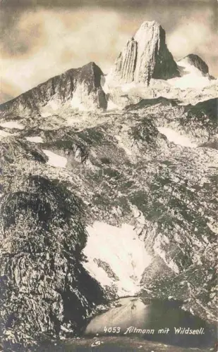 AK / Ansichtskarte Altmann 2436m Saentis Appenzell AI Altmann Wildseeli Alpstein Bergsee Fels Gipfel Schnee